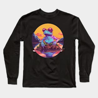 My new aesthetic is a synthwave frog Long Sleeve T-Shirt